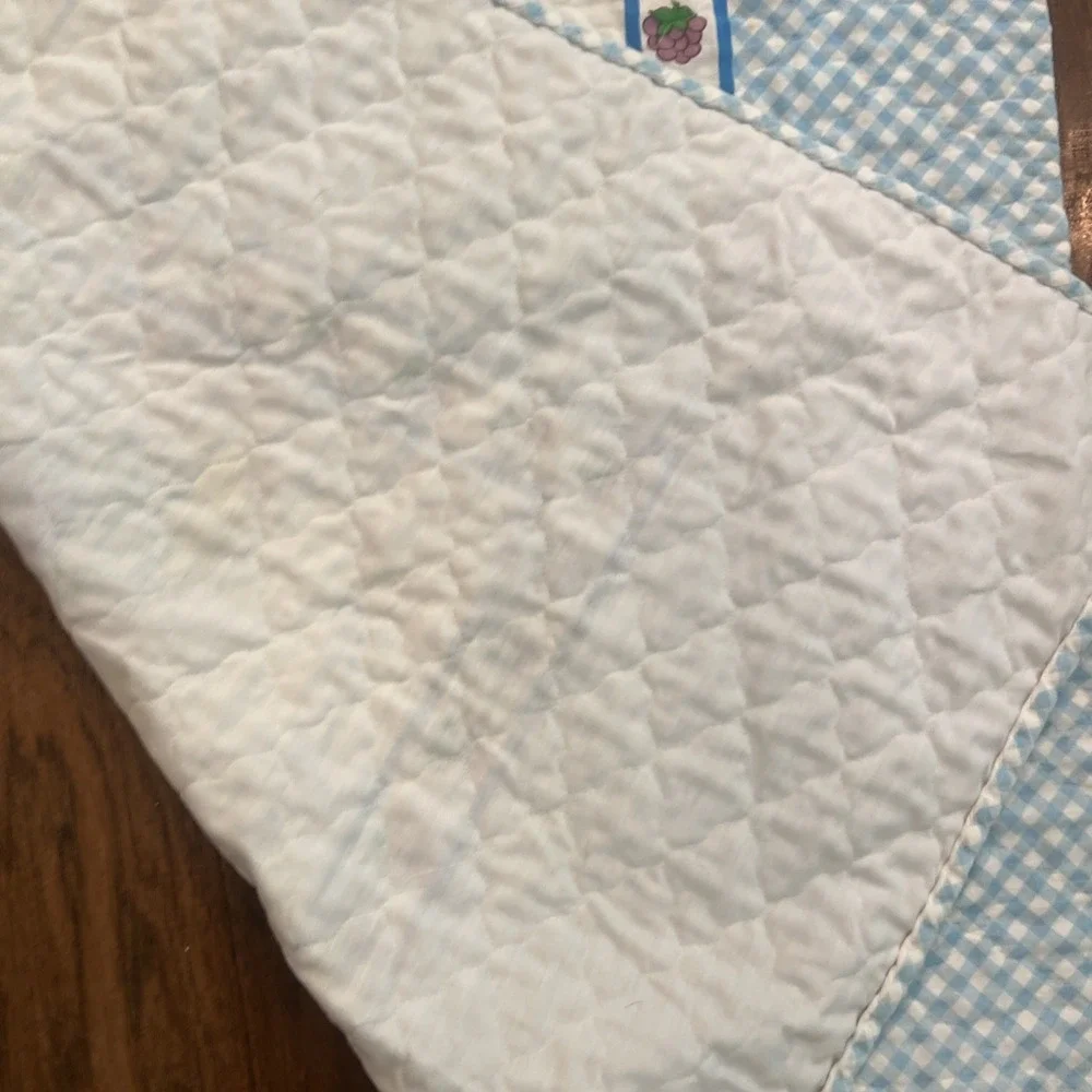 Vintage Baby Blanket 1980 Huckleberry Pie Quilt Strawberry Shortcake